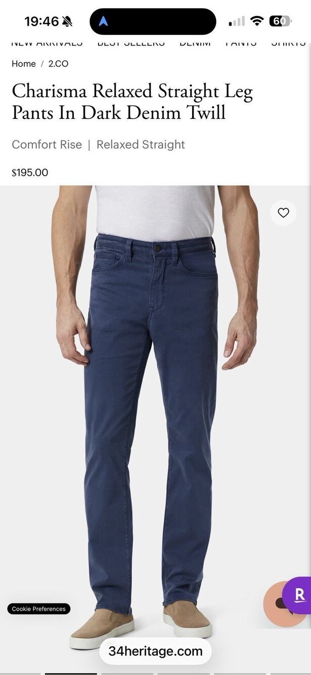 34 Heritage Charisma Pants Navy NWOT Size 31x32